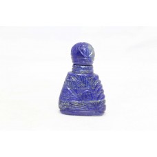 Handmade Snuff Perfume Bottle Natural Blue Lapis Lazuli Stone Hand Engrave LP11